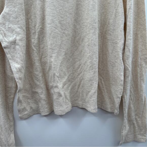 Aerie Cream Long Sleeve Ribbed Knit Crewneck Pullover Top Sz XXL NEW - Picture 3 of 10